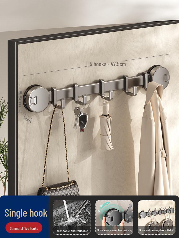 Traceless Suction Cup Wall Hook, No-Punch Strong Vacuum Hook for Door and Bathroom Storage