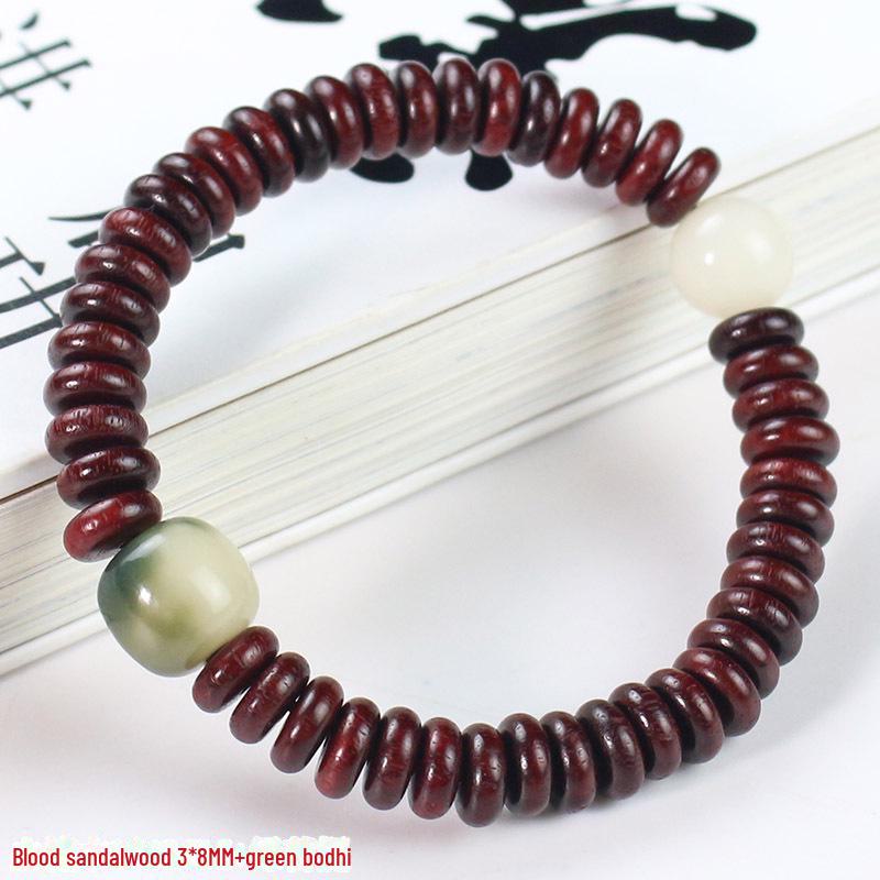 Handcrafted Wooden Bracelet with Burmese Rosewood and Bodhi Root Beads, 3*8MM, Unisex Design for Couples