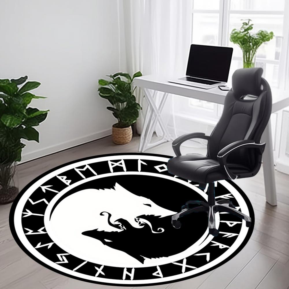 1pc Wolf Office Round Area Rug, Under Office Chairs Bedroom Living Room Home Decor, Room Deco, Available in Various Sizes