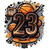 Basketball T-Shirt Black Number 23 Basketball and Hoop Graphic for Sports Fans and Casual Wear