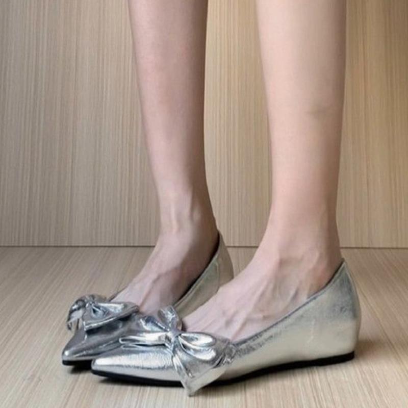 Bow Flats Women Shoes Pointed Toe Loafers Shoes Autumn Walking Running Sport Cozy Woman Sneakers 2025 Trend Lady Zapatos