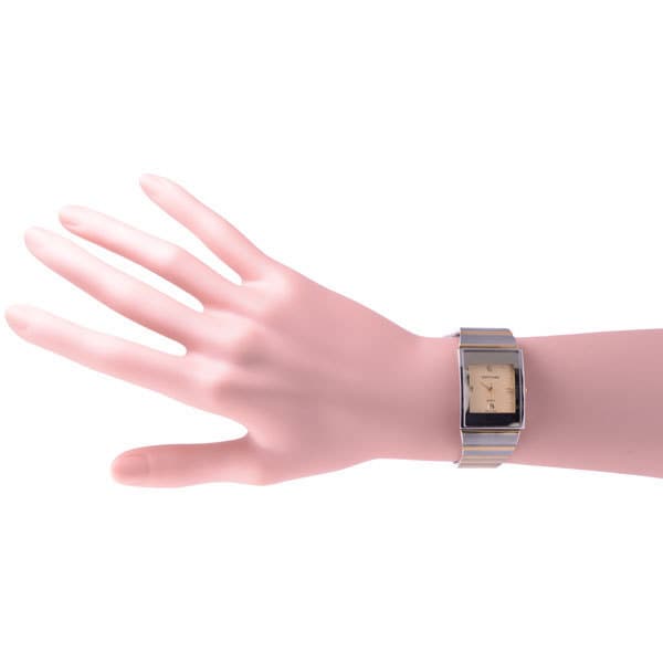 J-AXIS Men's MJG-Y75-T (Made in Japan Sun Flame) Rectangular Watch Gold Analog