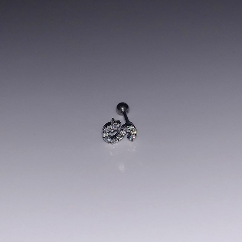 English Letter Refined Zircon Personality Couple Ear Bone Stud S Ear Bone Nail Single