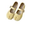 Leather split-toed shoes women's 2025 spring new versatile casual pig's trotters soft-soled soft-faced shallow-mouth single shoes