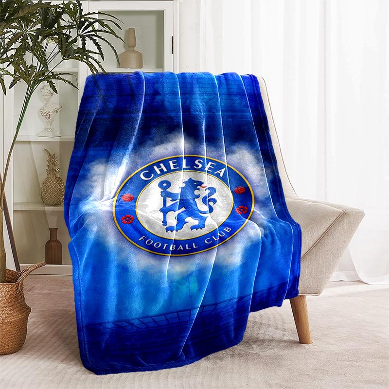 1pc Blanket - Chelsea FC logo Print Design, Lightweight Blanket for Sofa, Bed- Soft &Warm, Gift for All Seasons