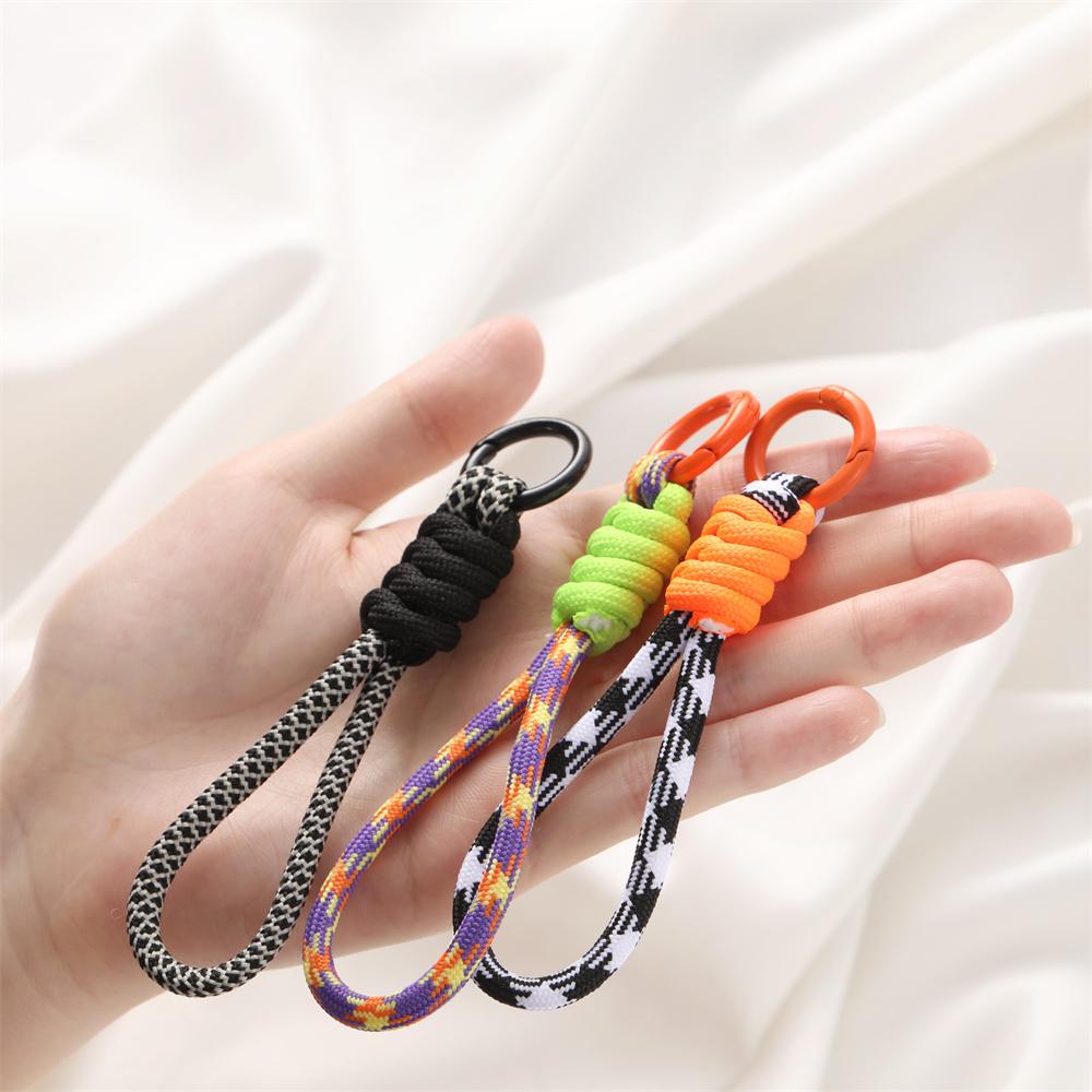 1pc Colorful Braided Lanyard Keychain for Phone Case Women Anti Lost Knot Rope Strap Car Key Chains Diy Accessories Keyring