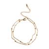 Fashion Titanium Steel Double-Layered Trending Anklet Bead Hypoallergenic Adjustable Foot Chains Party