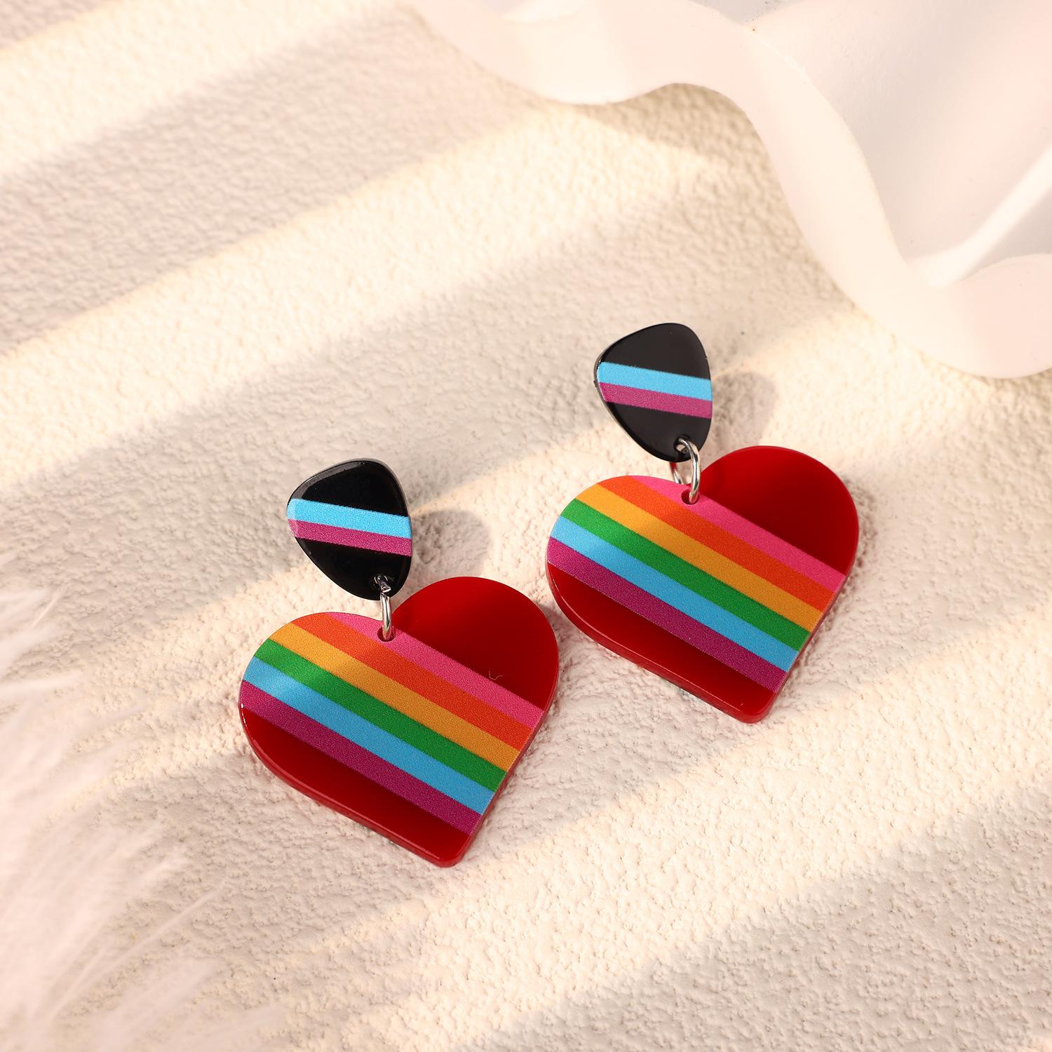 Striped Acrylic Stud Earrings Exquisite Simple Retro Summer Women S Earrings Earrings Direct Sales Unique Design