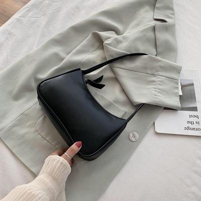 Sacs fourre-tout décontractés pour femmes, nouveaux sacs tendance en cuir PU de couleur unie, sac sous les aisselles, design simple, petits sacs à bandoulière pour filles