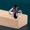 POMOiii Fashion Oval Cubic Zircon Crystal Wedding Rings For Women Luxury Purple Color Engagement Proposal Ring Fashion Jewelry