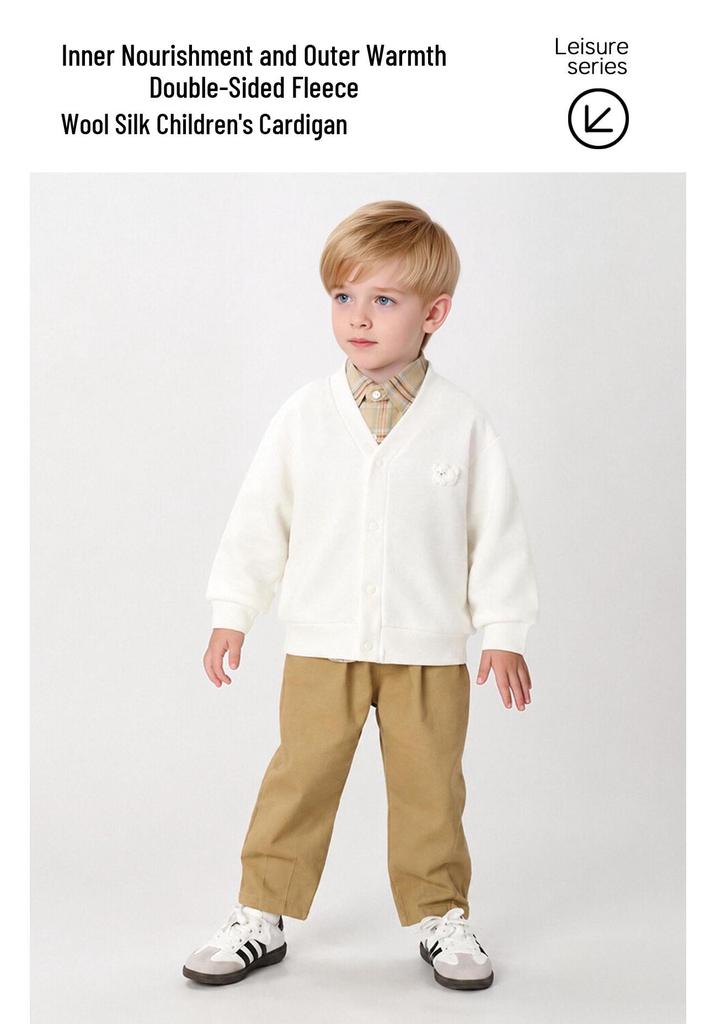 Leichte V-Ausschnitt Strickjacke für Kinder (Jungen und Mädchen) - Ideal für Ausflüge im frühen Herbst