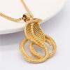 Punk Gothic Cobra Snake Pendant Statement Gold Color Stainless Steel Animal Necklace for Women Men Fashion Jewelry Gift