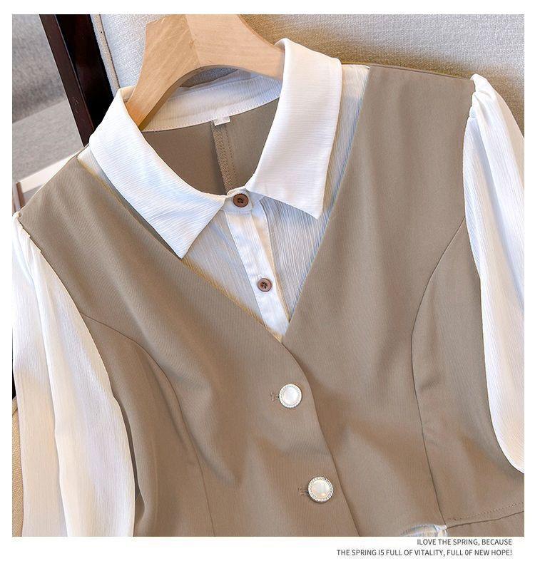 Plus Size Autumn 2026 Slimming Belly Concealing Two-Piece Shirt & Pants Set