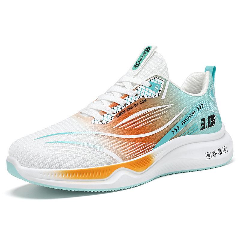 Size 39-44 Spring Autumn Men Knit Mesh Running Sneakers Breathable Comfortable Outdoor Blue Sport Shoes Lightweight Casual Shoes