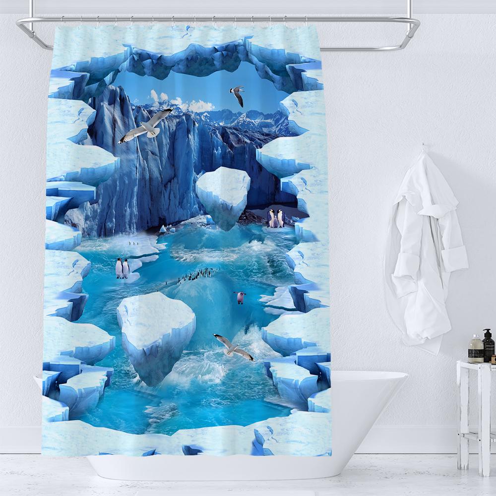 36X72 Inch Dolphin Shower Curtains Underwater World Marine Life Fabric Bath Curtain Kids Ocean Theme Bathroom Decor With Hooks