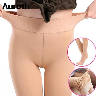 Auroth Winter Women Elastické zateplené legíny Plus sametové punčochové kalhoty Fleece Silné punčochové kalhoty