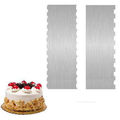 Stainless Steel Cake Scraper Double Sided Patterned Edge Pastry Comb Smoother Cake Decorating Tools for Mousse Butter Cream