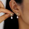 European and American Starfish Stud Earrings with Imitation Pearl Pendant – Beach Jewelry for Women