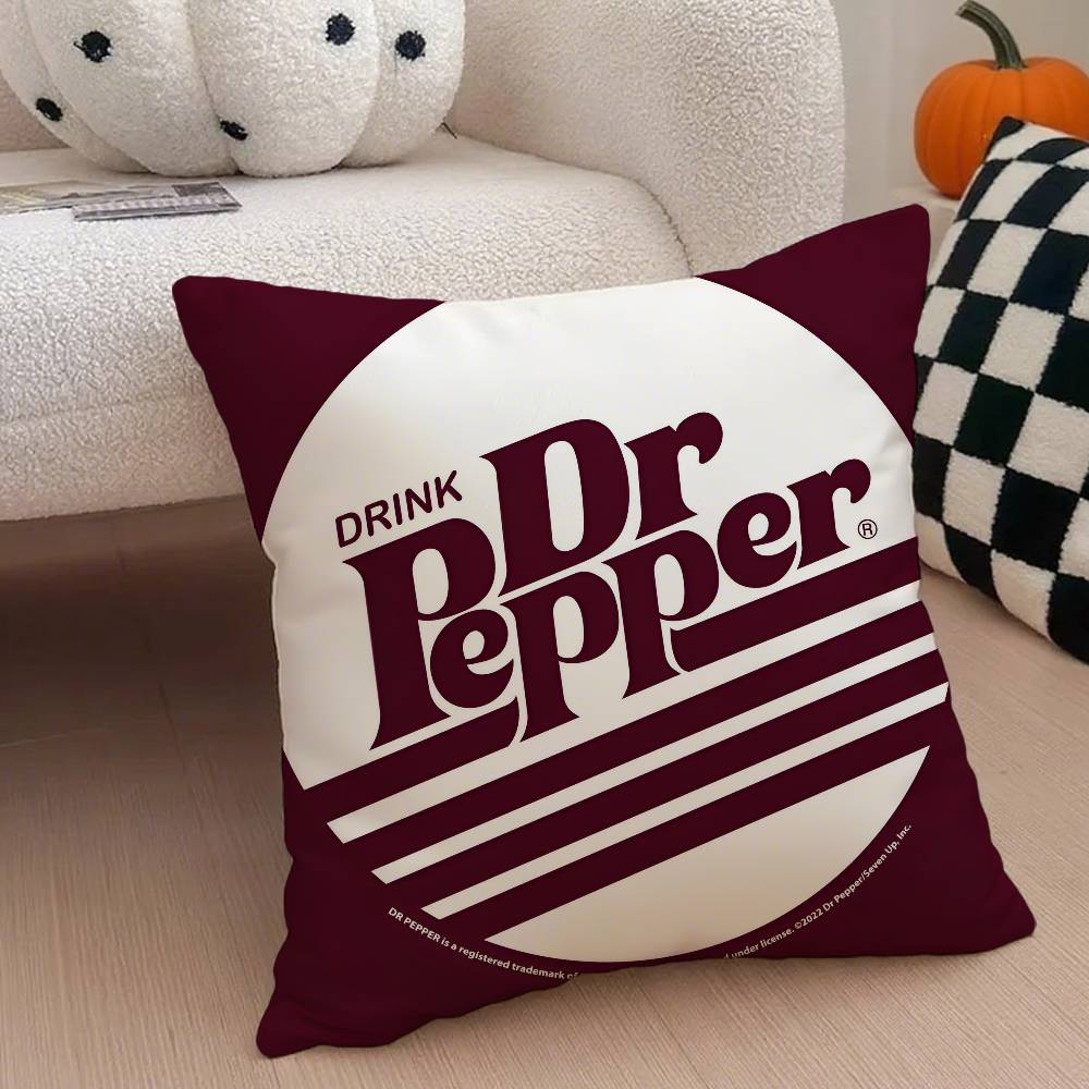 Fashion Hot D-Dr PepperS Pillow Case Anti-dustmite Pillowcase Invisible Zipper Silky Short Plush Sofa Cushion Cover