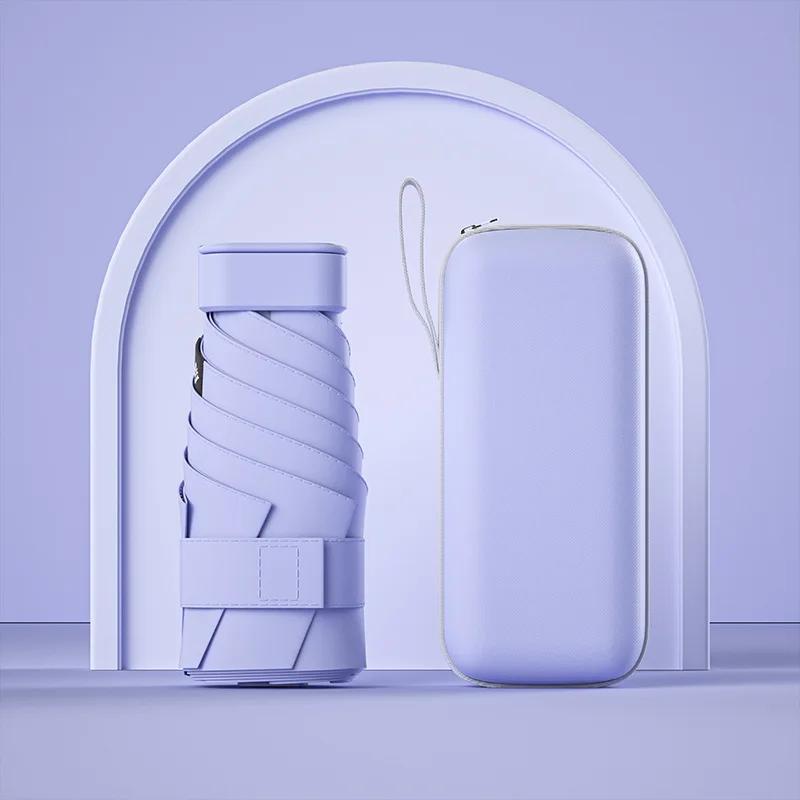 UPF50+ Mini Folding Umbrella Vinyl Sun Shade Umbrella Small Pocket Rain Travel Umbrella Ultraviolet Protection Capsule Parasol