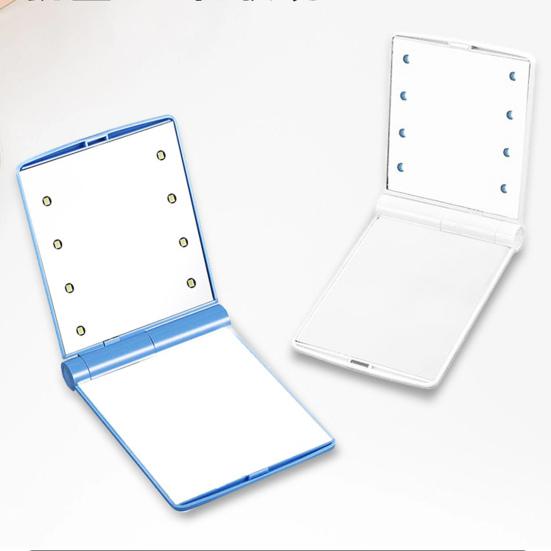 

Портативное светодиодное зеркало для макияжа с увеличением 1X. Двустороннее прямоугольное кошельковое зеркало. Карманное портативное складное дорожное косметическое зеркало с подсветкой.