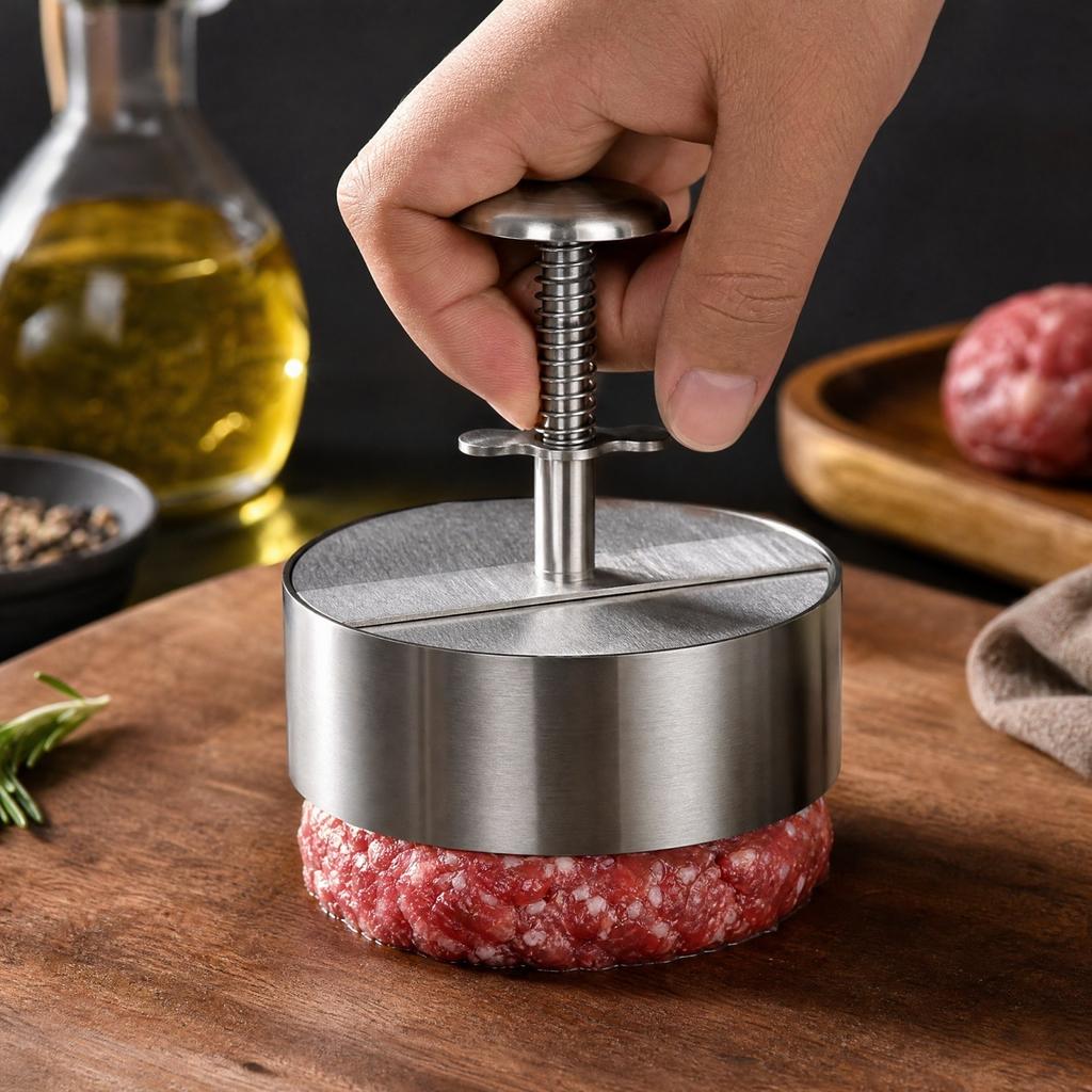 Stainless Press for Homemade Patties with Non-Stick Coating