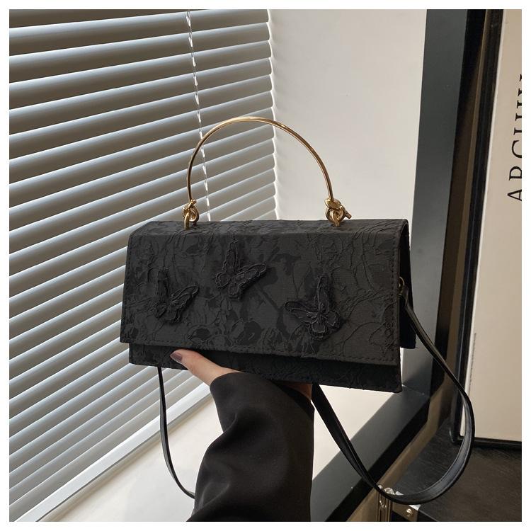 Lace Handbag 2025 New Butterfly Embroidered Small Square Bag European and American Fashion Shoulder Messenger Bag Bags