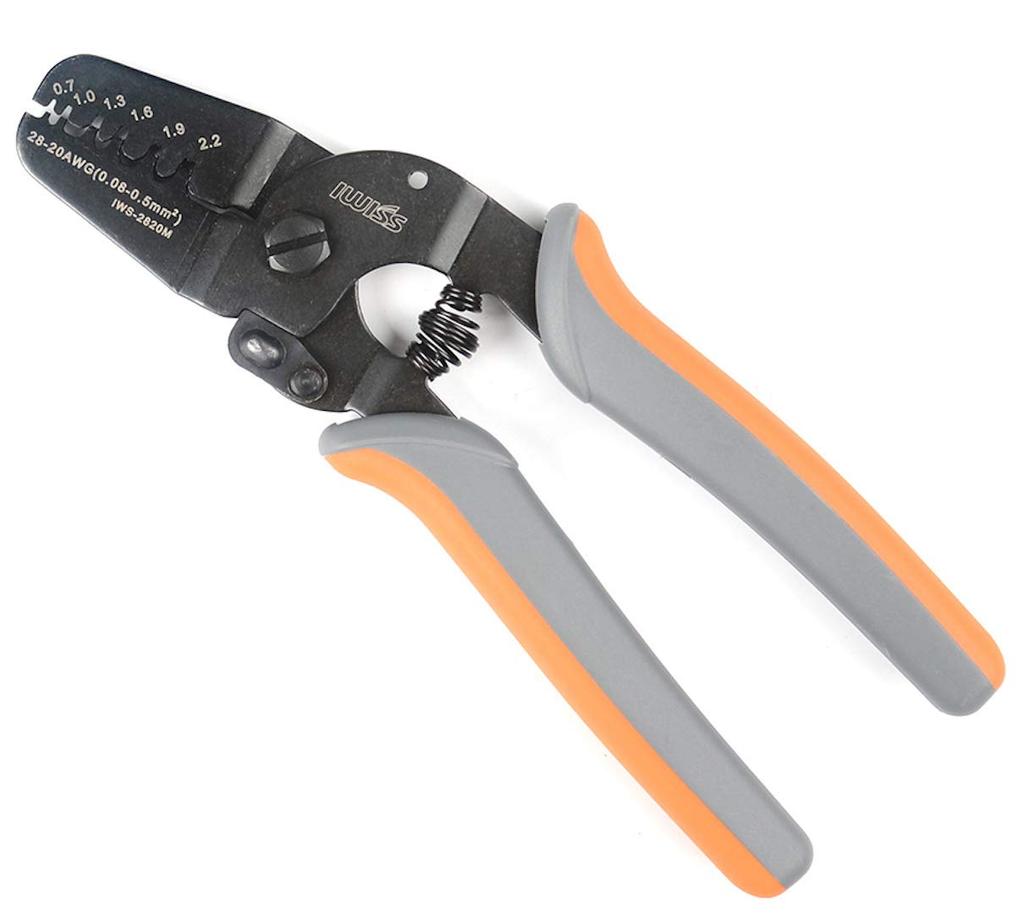 IWISS Precision Crimping Pliers for Open Barrel Terminals, 0.08-0.5mm, 2-Piece Set, IWS-2820M
