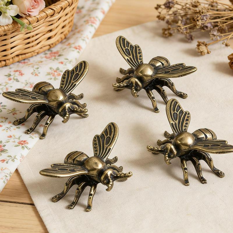 1/10pcs Small Bee Antique Figurine Vintage Insect Sculpture Home Office Desktop Decoration Crafts Creative Statue Ornaments