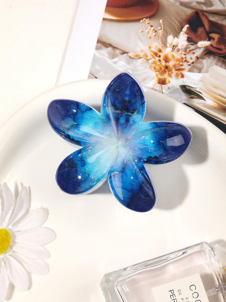 Hawaiian Flower Hair Claw Clips for Women,Gradient Large Barrette for Thick Hair,No-slip Hairpins Women Beach Hair Accessories