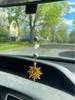 Sun Crystal Car Pendant: Pearl & Crystal Hanging Ornament for Interior Decoration