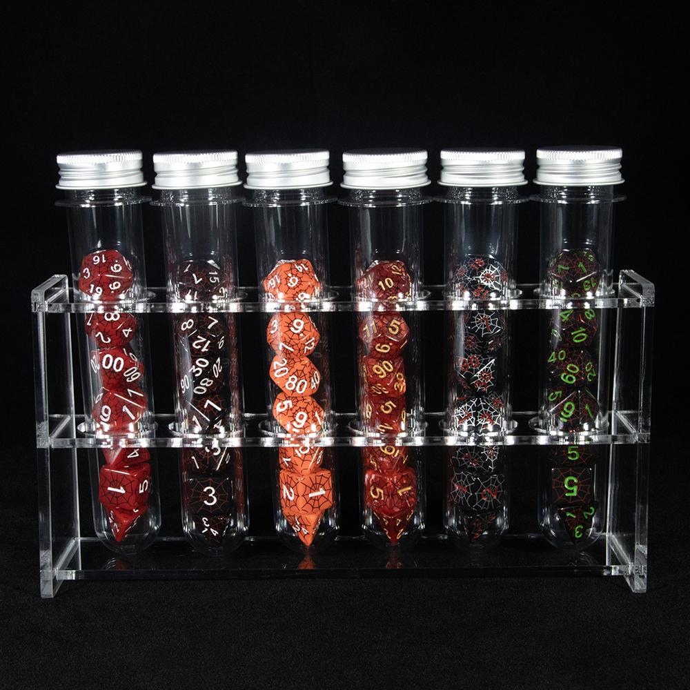 

Игровые кости DND с шелкографическим дизайном «Паутина», набор многогранных костей D4-D20 42 шт. для ролевой настольной игры, 6 наборов костей с 6 тубами, 1 подставка для туб