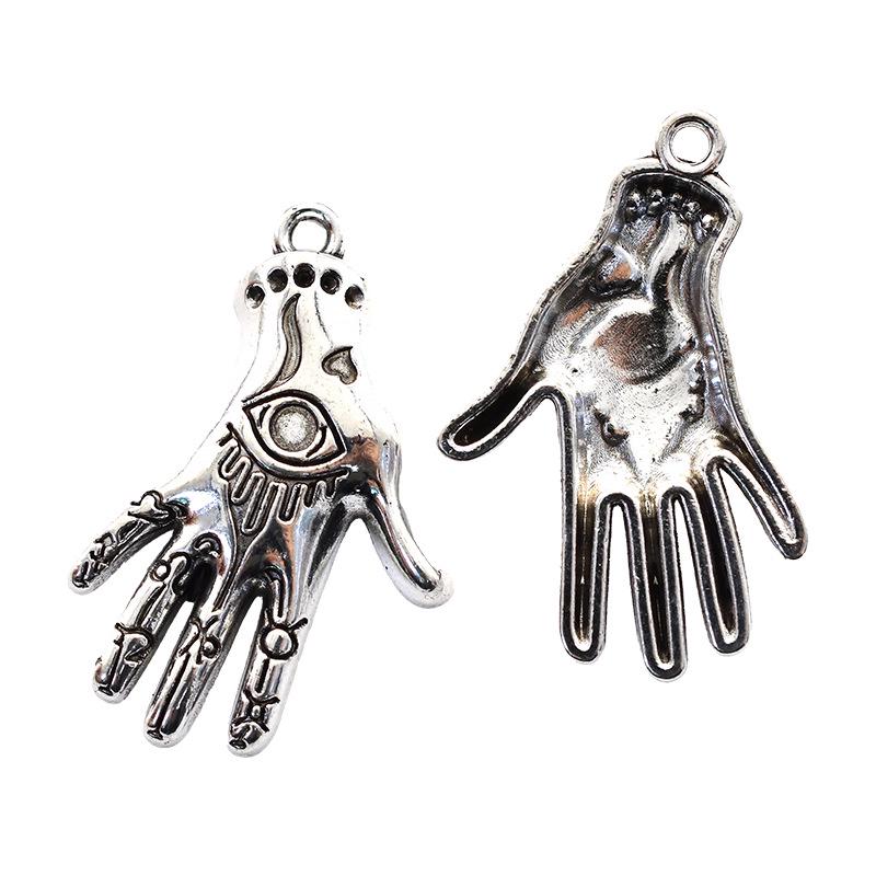 DIY Alloy Jewelry Accessories: 16 Antique Silver Horus Eye Pendants Set