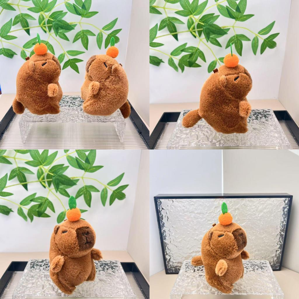 Soft And Cuddly Capybara Plush Doll With Unique Pull Tail For Bag Charm Accessory