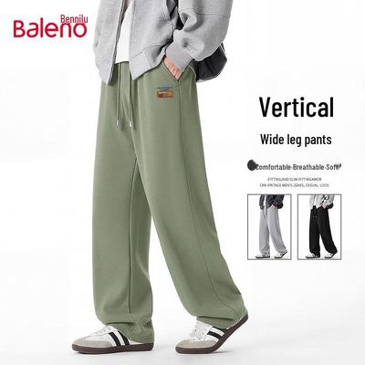 Pantalon Casual Casual Droit Large en Maille pour Homme Baleno