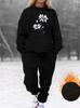 1116 European and American new women's clothing, simple casual fashion 1D printing loose crew neck sweater women's suit