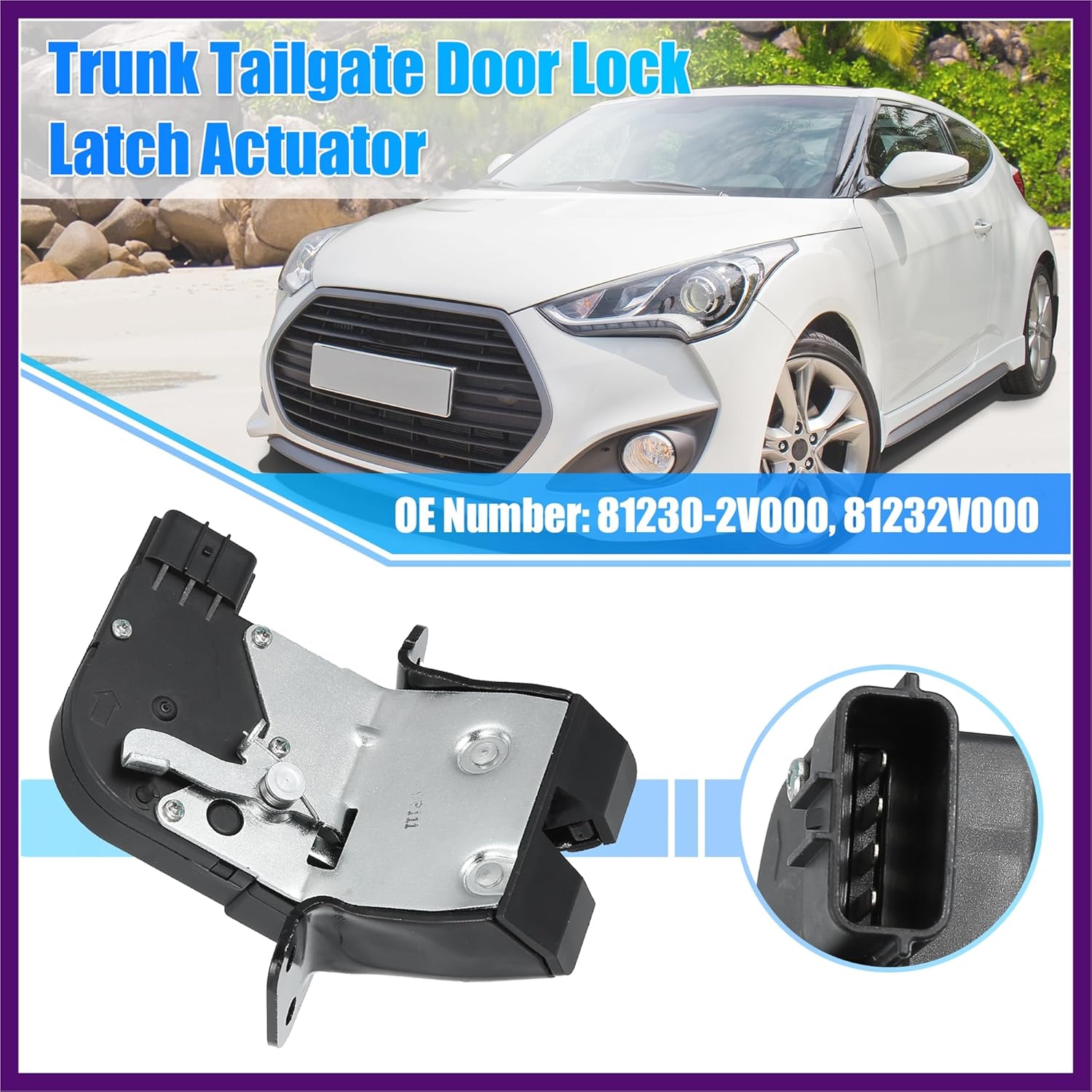 Trunk Latch Lock Actuator 81230-2V000 for Hyundai Veloster 2012-2017 1.6L Tailgate Door Latch Lock Actuator Motor Rear Hatchback Trunk Lid Lock Latch