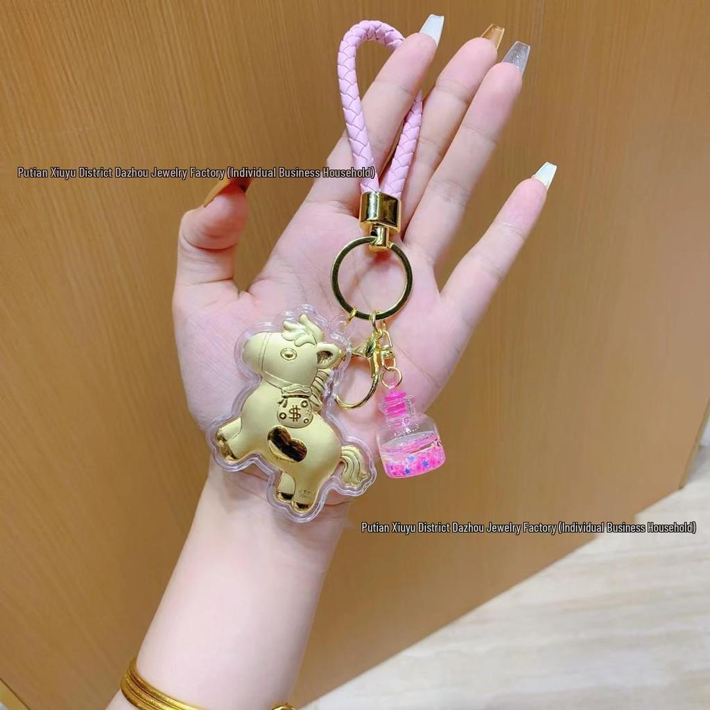 999 Pure Gold Wealth-Attracting Mobile Charm Keychain