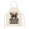 Aprons Cute Dog Printed Cotton Linen Kitchen Apron