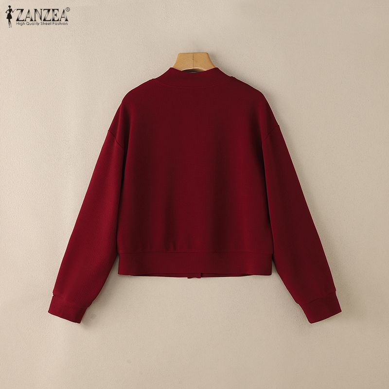 ZANZEA Damen Frühling Herbst Lässige Strickjacken mit langen Ärmeln