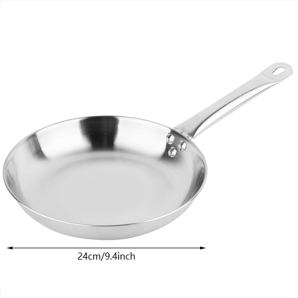 Extra Thick Stainless Steel Non Stick Coating Pan with Helper Handle Saute and Frying Pan