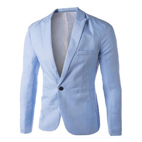 Suit Casual Fine Workmanship Cotton Blend One Button Suit Blazer for Banquet