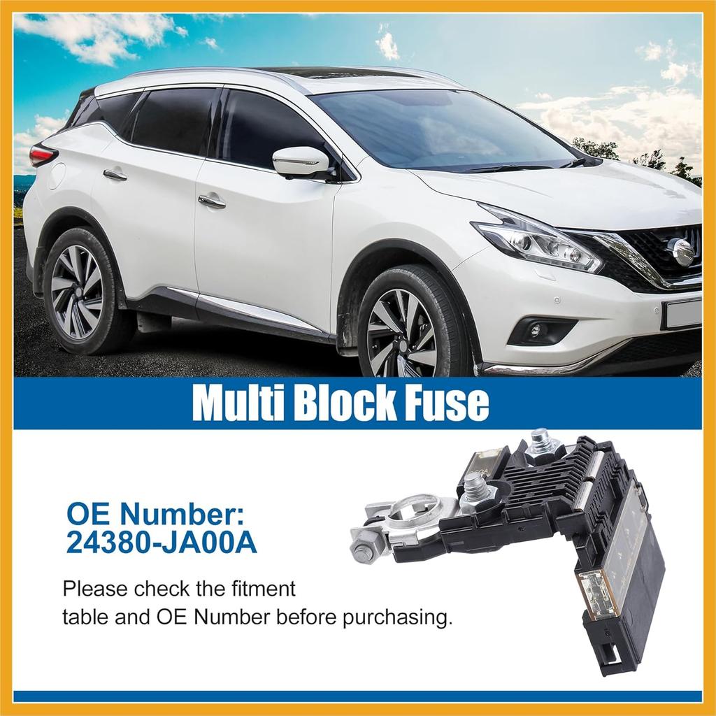 24380-JA00A Multi Block Fuse for Nissan Maxima Murano 2009 2010 2011 2012 2013 2014 5 Circuit Automotive Circuit Fuses 24380JA00A Replacement