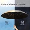 24 Bone Fully Automatic Umbrella Large, Black Rubber Sunshade Umbrella, Sun Protection Umbrella, Folding Sunny Umbrella.zwq