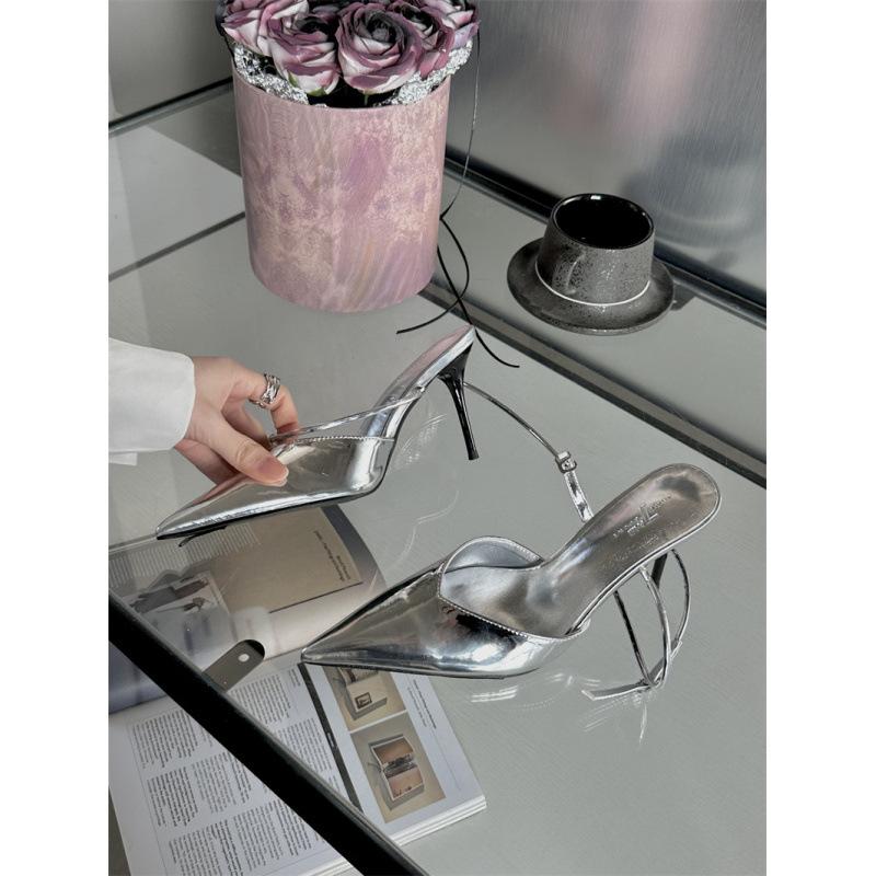 Туфлі-човники на шпильці Фея Сексуальні Милі З Спідницею Взуття Темперамент Сумка Голова Сандалі Регульована Пряжка на Щиколотці Одинарні Туфлі