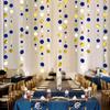 46 Ft Navy Blue and Gold Circle Dots Garland Royal Blue Hanging Paper Polka Dot Streamer for Birthday Wedding Bridal Baby Shower Graduations Nautical