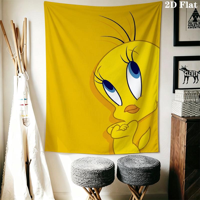 Tweety Bird Wall Tapestry Aesthetic Wall Hanging Printed Fabric Blanket Decorative Tapestries for Bedroom Living Room Home Decor