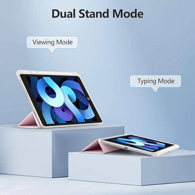 Case For Ipad 9/8/7 (2021/2020/2019 10.2-Inch), With Pen Holder, Transparent Back Cover