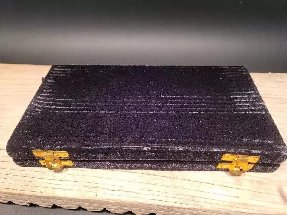 Antique Vintage Style Brass Balance ScalesVelvet Box & Complete Set