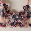 Feminine Sheer Floral Flowers Lace Bra Panties Garter Belt Lingerie Set Bras & Bra Sets